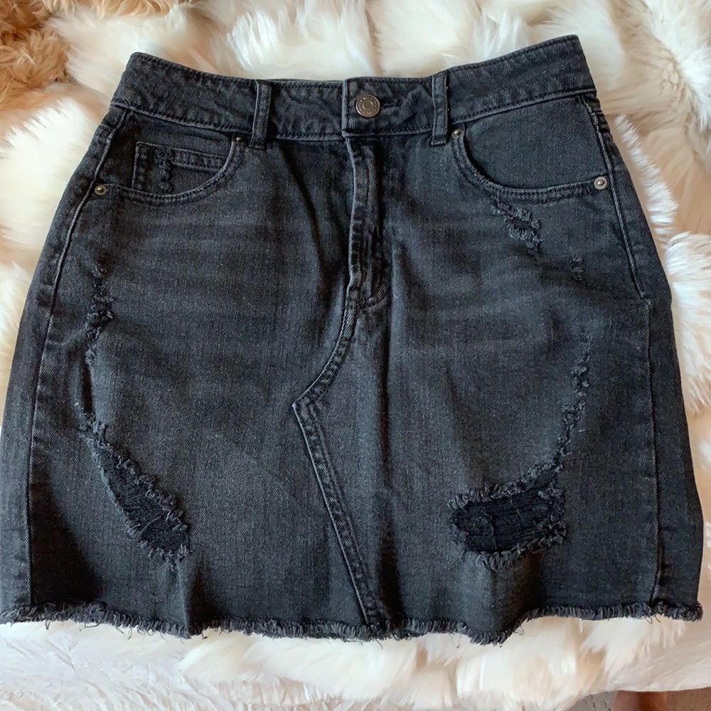 black denim skirt